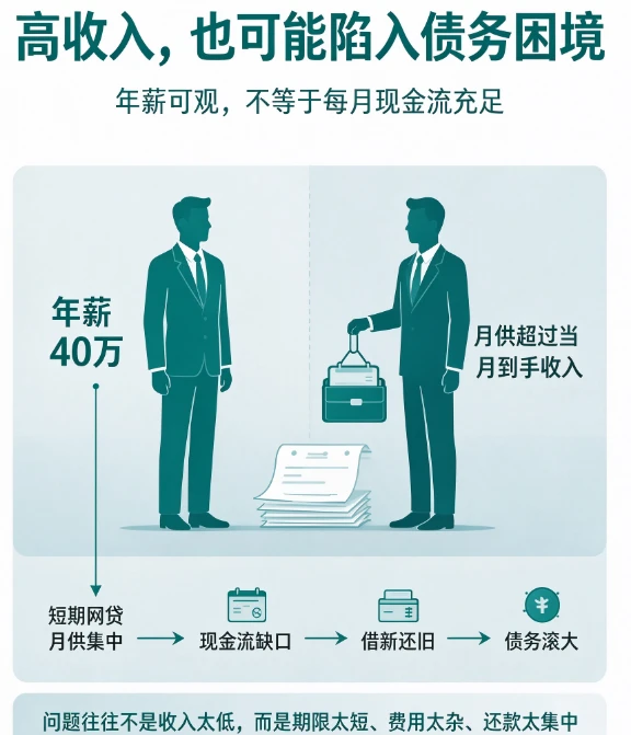 高收入也可能陷入债务困境|年薪可观不等于每月现金流充足