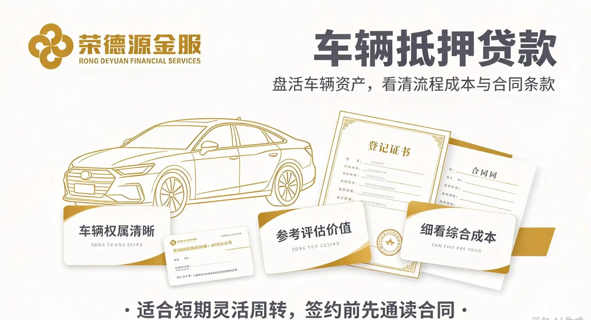 深圳荣德源金服车辆抵押贷款服务:押证不押车,流程合规透明