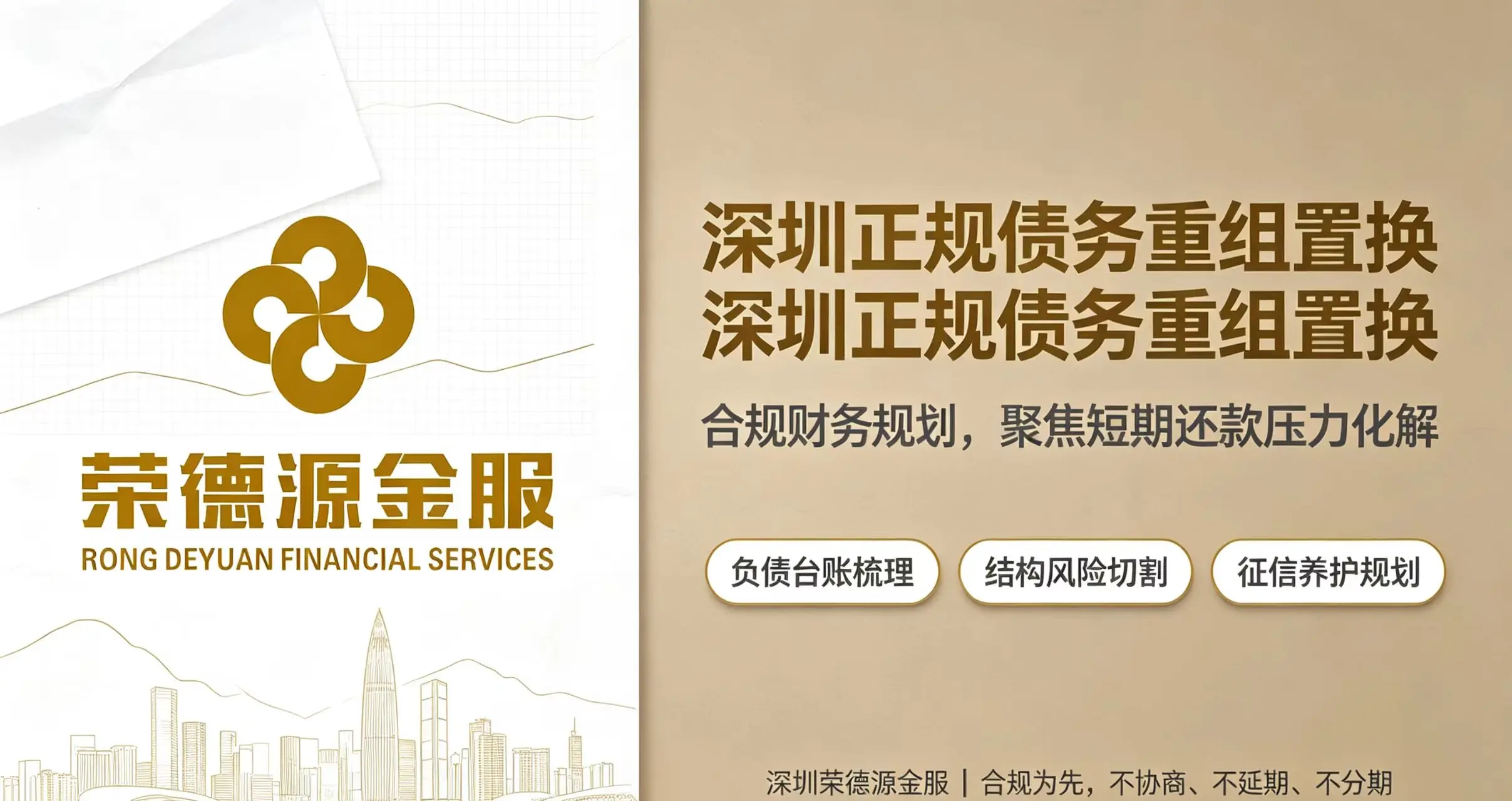 深圳正规债务重组置换：合规财务规划，聚焦短期还款压力化解，负债台账梳理、结构风险切割、征信养护规划